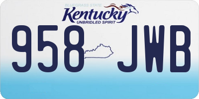 KY license plate 958JWB