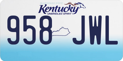 KY license plate 958JWL