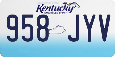 KY license plate 958JYV