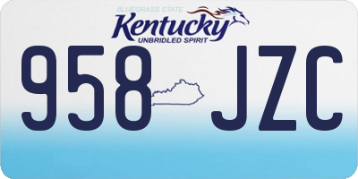 KY license plate 958JZC
