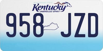 KY license plate 958JZD