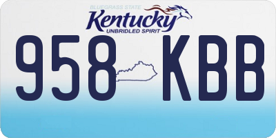 KY license plate 958KBB