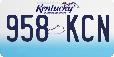 KY license plate 958KCN