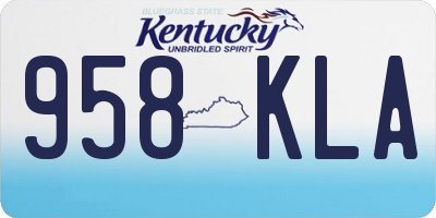 KY license plate 958KLA