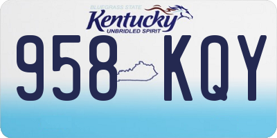 KY license plate 958KQY