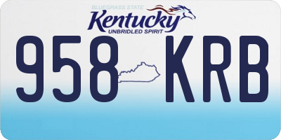KY license plate 958KRB