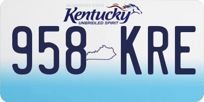 KY license plate 958KRE
