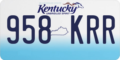 KY license plate 958KRR