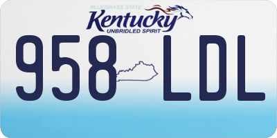 KY license plate 958LDL