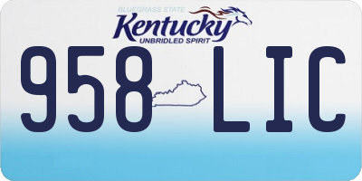 KY license plate 958LIC