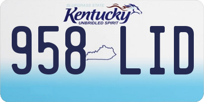 KY license plate 958LID
