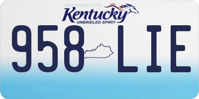 KY license plate 958LIE
