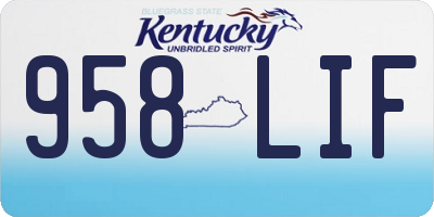 KY license plate 958LIF