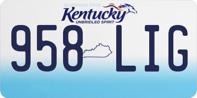 KY license plate 958LIG