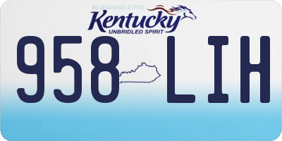 KY license plate 958LIH