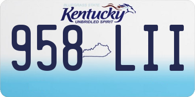 KY license plate 958LII