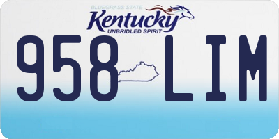 KY license plate 958LIM