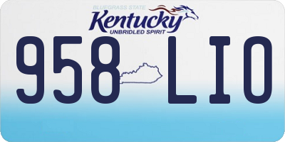 KY license plate 958LIO