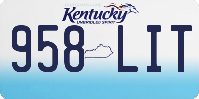 KY license plate 958LIT