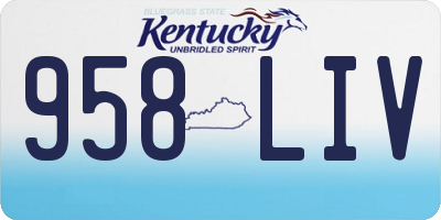 KY license plate 958LIV