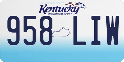 KY license plate 958LIW