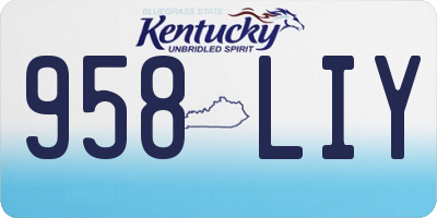 KY license plate 958LIY