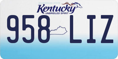 KY license plate 958LIZ