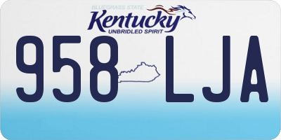 KY license plate 958LJA