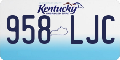 KY license plate 958LJC