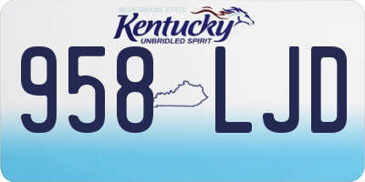 KY license plate 958LJD