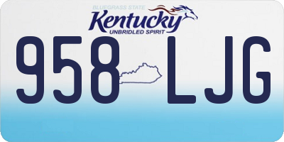 KY license plate 958LJG