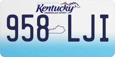KY license plate 958LJI