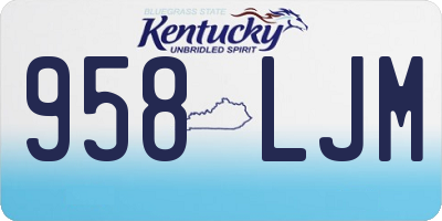 KY license plate 958LJM