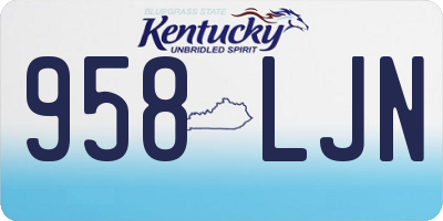 KY license plate 958LJN