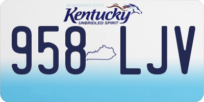 KY license plate 958LJV