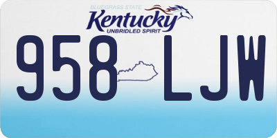 KY license plate 958LJW