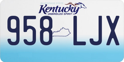 KY license plate 958LJX