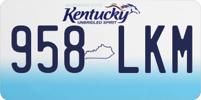 KY license plate 958LKM