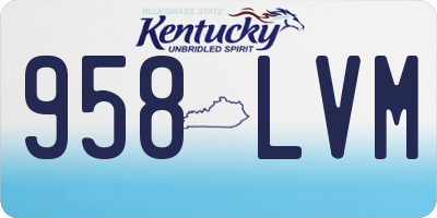 KY license plate 958LVM