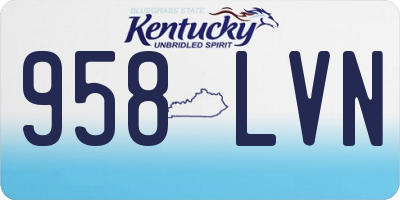 KY license plate 958LVN