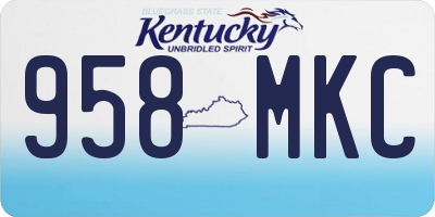 KY license plate 958MKC