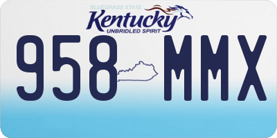 KY license plate 958MMX