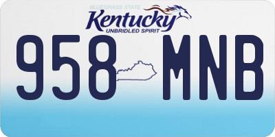 KY license plate 958MNB