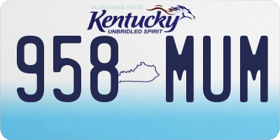 KY license plate 958MUM