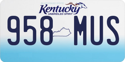KY license plate 958MUS