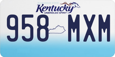 KY license plate 958MXM