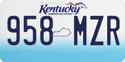 KY license plate 958MZR