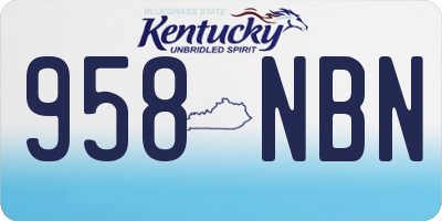 KY license plate 958NBN