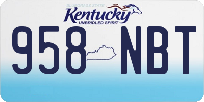 KY license plate 958NBT