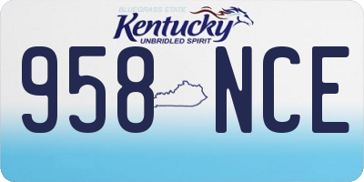 KY license plate 958NCE